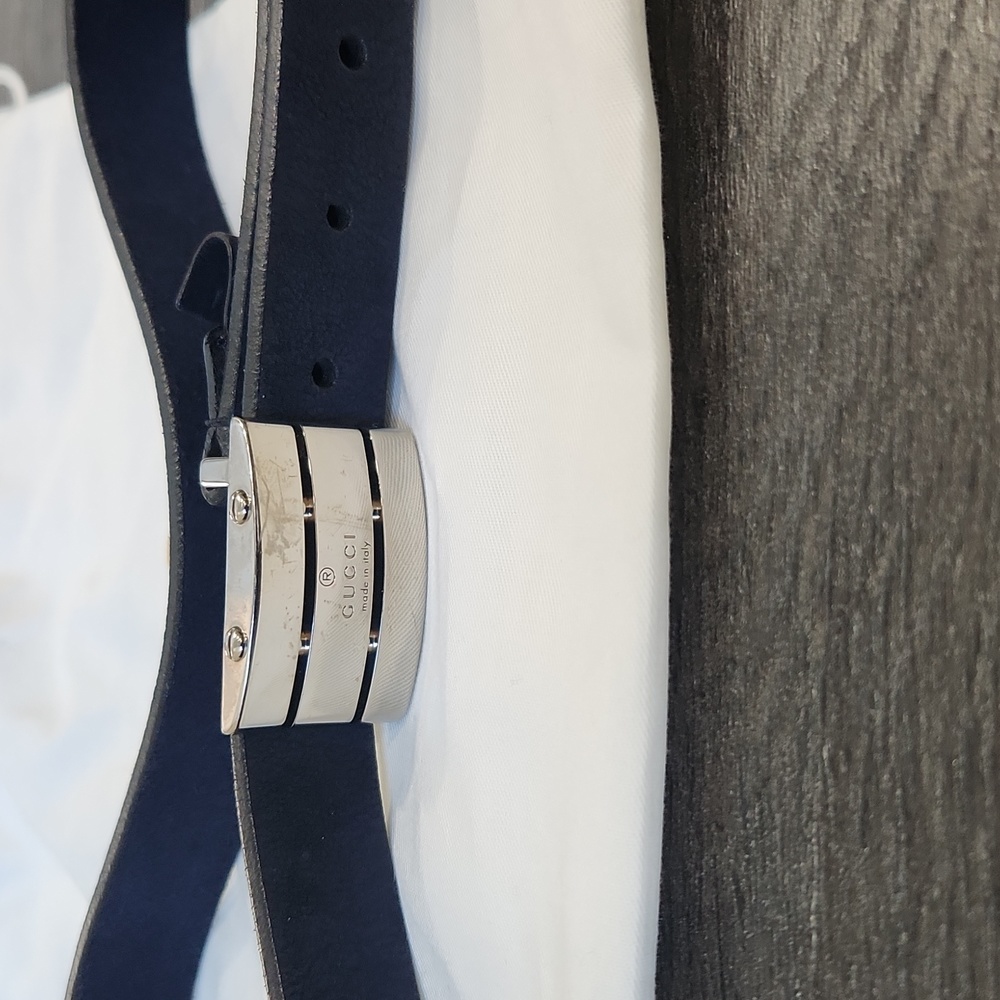 Gucci Child belt navy blue suede size S - Picture 3 of 11